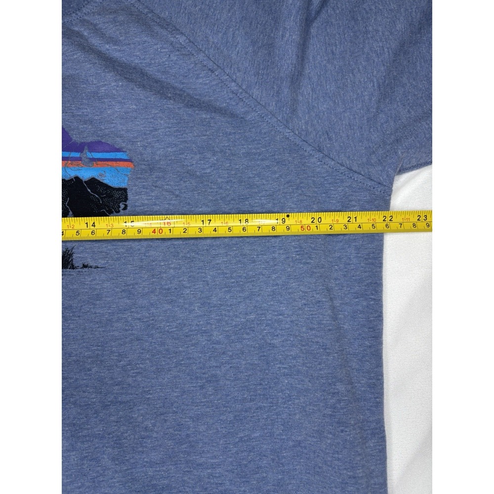 Patagonia Women's Fitz Roy Bison Pullover Crewneck Sweatshirt Size Large Blue - Picture 4 of 7
